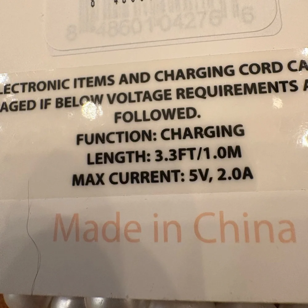 NWT iPhone Charger LIGHTNING White PEARLS 3.3’ 1 Meter Fun!!!